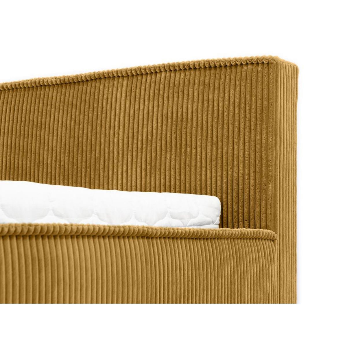 BEST MOBILIER Swan - lit coffre - 140x200 cm - sommier inclus - en velours côtelé grosses côtes