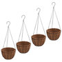 Voir la diapositive 2 : VIDAXL Jardinieres suspendues 4 pcs avec doublure coco Noir Ø 35x52 cm
