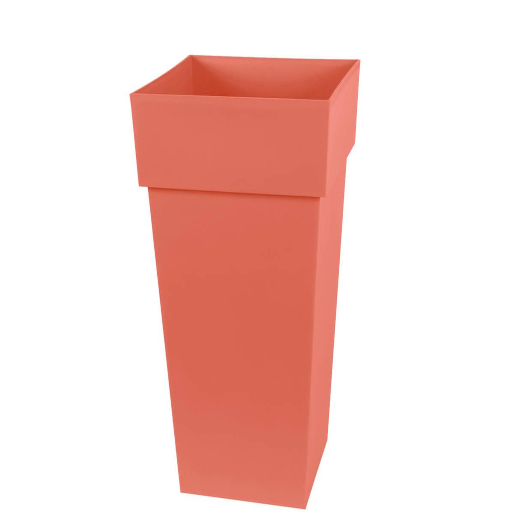 Eda Pot de fleur carré toscane 39 x h.65 cm - orange terre battue- eda