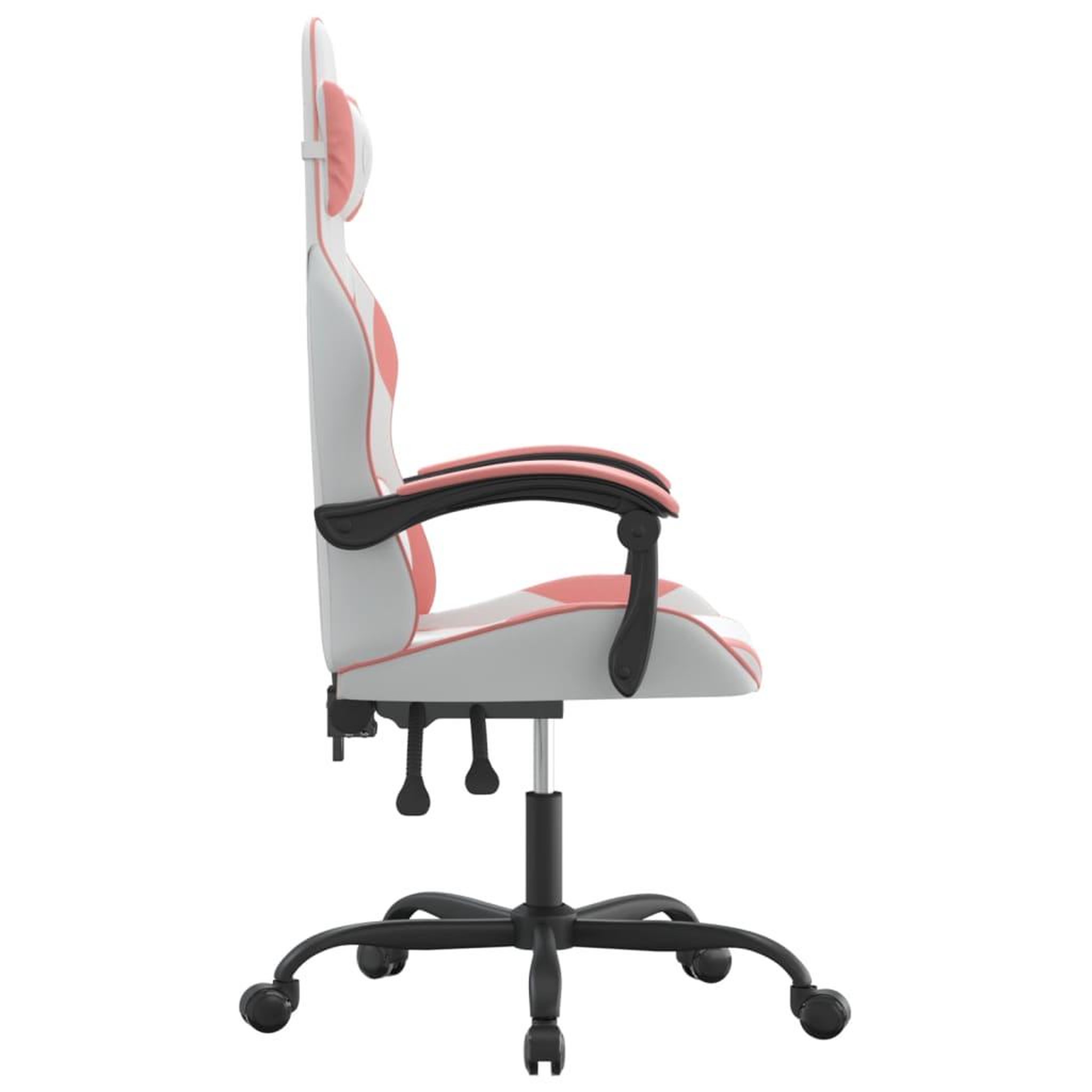 Voir la diapositive 4 : VIDAXL Chaise de jeu pivotante Blanc et rose Similicuir