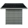 Voir la diapositive 3 : VIDAXL Table de jardin Gris clair Resine tressee et verre trempe