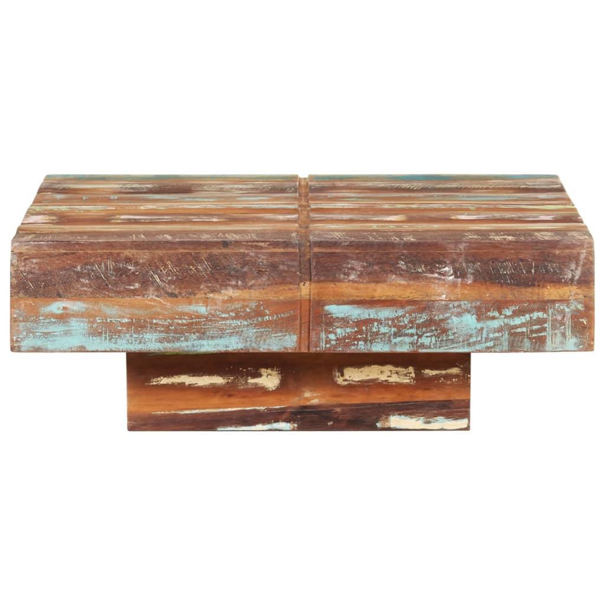 Voir la diapositive 2 : VIDAXL Table basse 80x80x28 cm Bois de recuperation massif