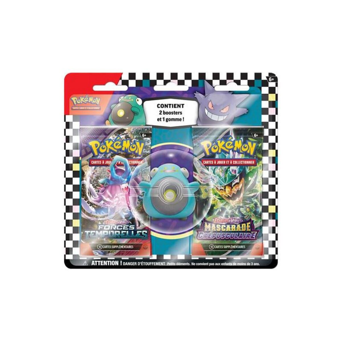 Pokemon Carte à collectionner Pokémon Blister Gomme Rentrée des classes Modèle aléatoire