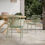 Voir la diapositive 2 : MAISON PAVANE Lot de 2 chaises de jardin empilables en plastique vert pastel-Ivy