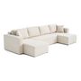 Voir la diapositive 5 : BEST MOBILIER Topaze - canapé panoramique en u - 7 places - convertible avec coffre - en tissu bouclette