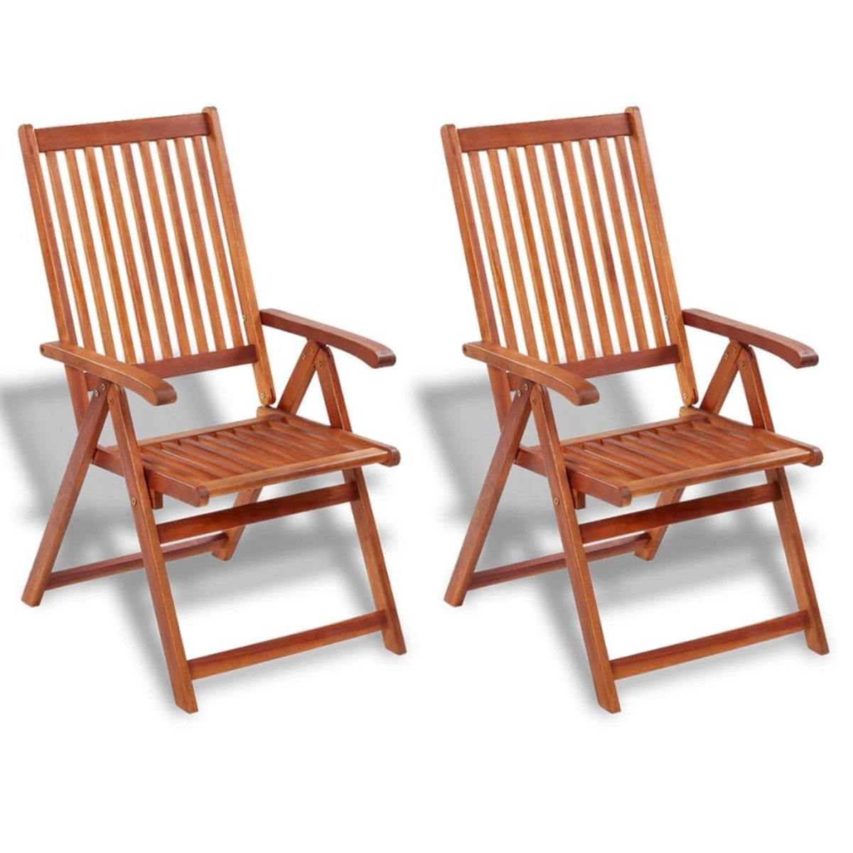 VIDAXL Chaises pliables de jardin lot de 2 Bois solide d'acacia Marron