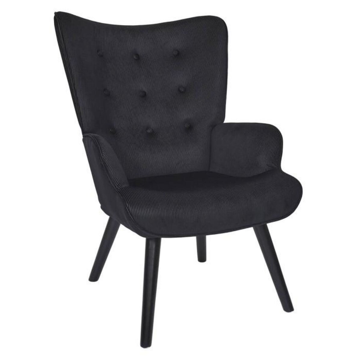 Paris Prix Fauteuil en Velours Côtelé  Giulia  96cm Noir