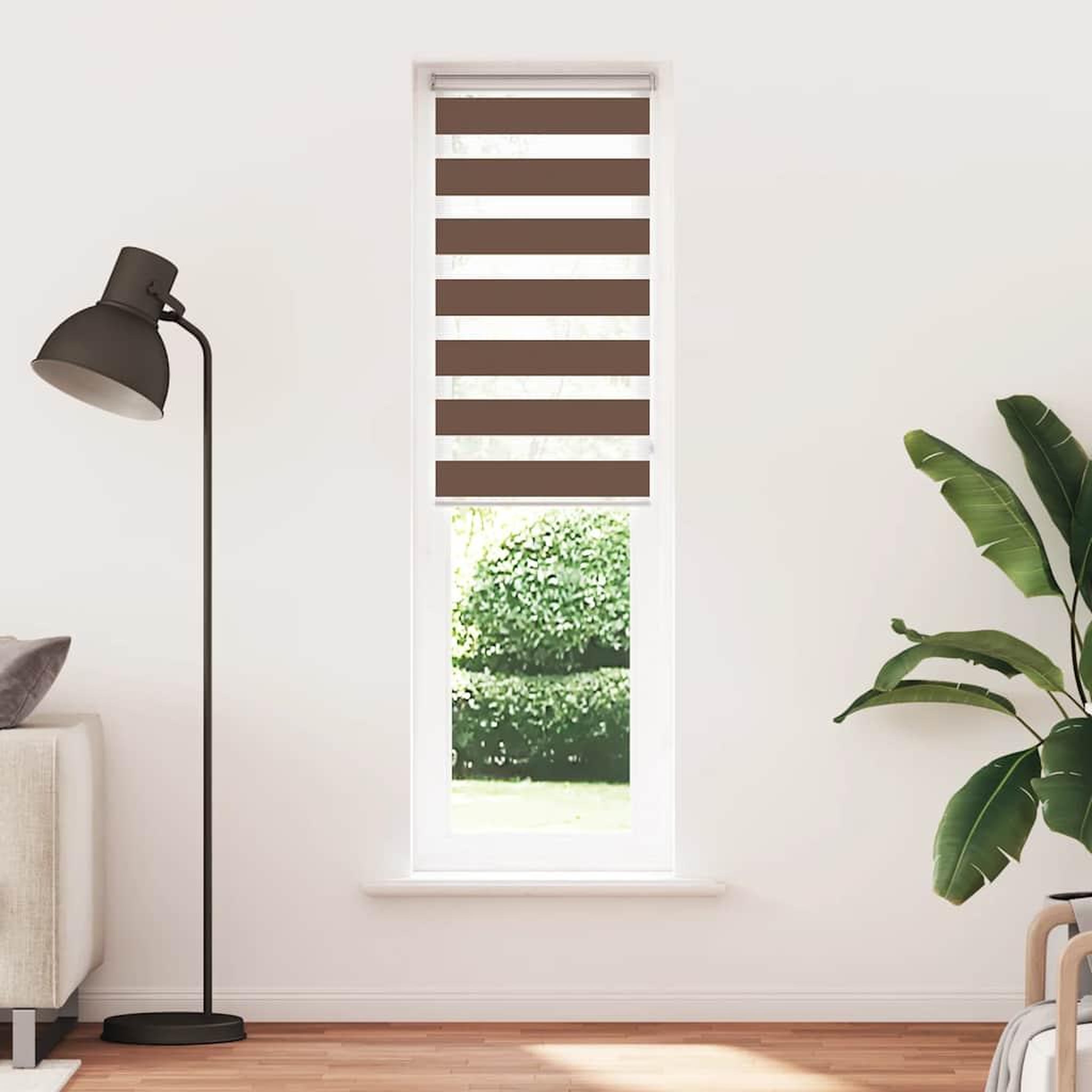 Voir la diapositive 2 : VIDAXL Store zebre marron 60x200 cm largeur du tissu 55,9 cm polyester