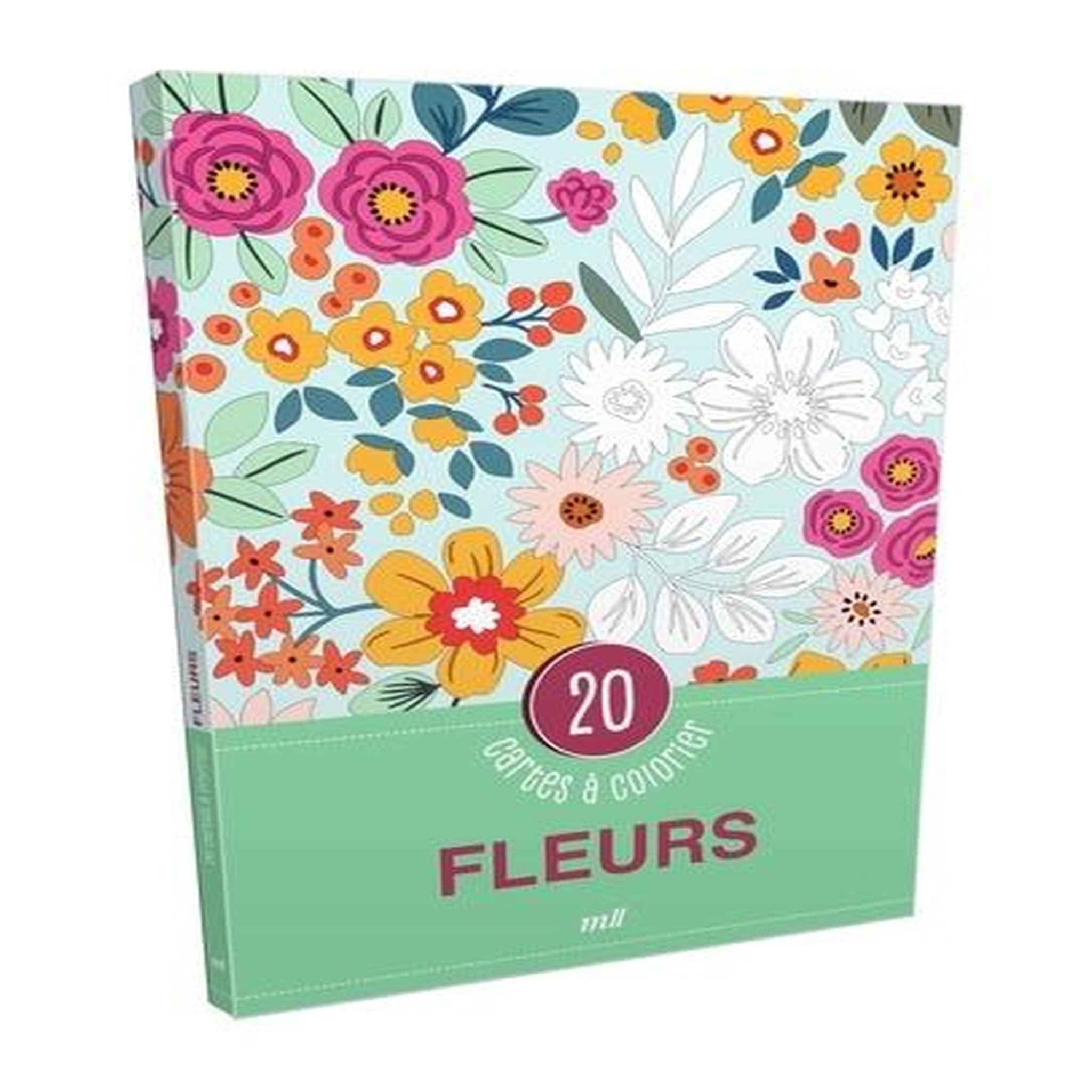 FLEURS. 20 CARTES A COLORIER, Merci les livres