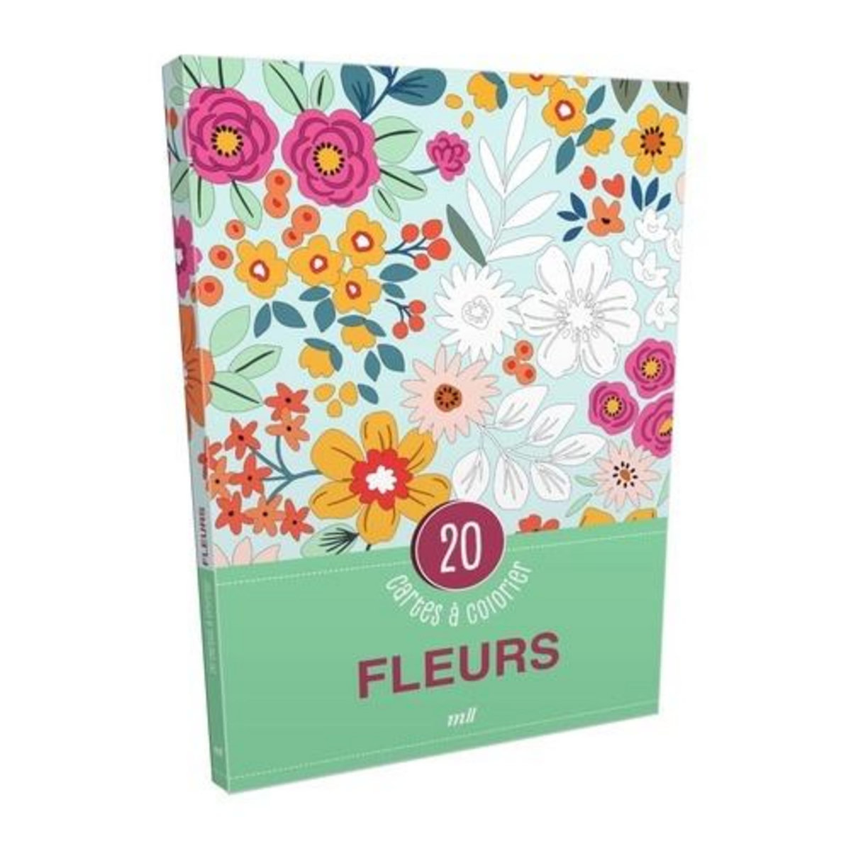 FLEURS. 20 CARTES A COLORIER, Merci les livres