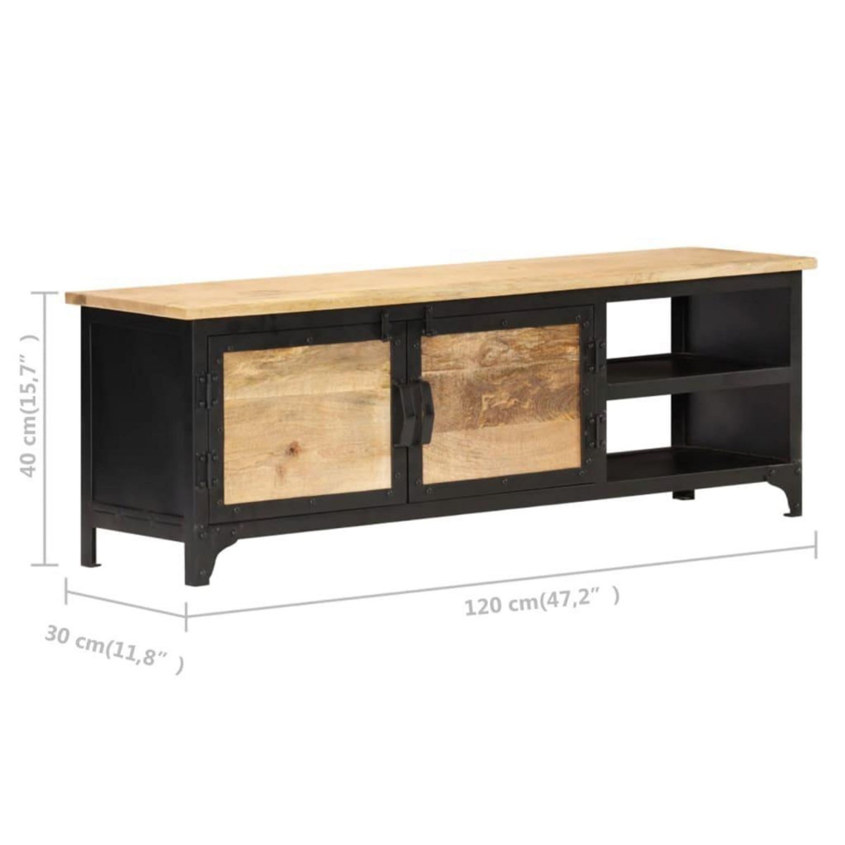 VIDAXL Meuble TV 120x30x40 cm Bois massif de manguier