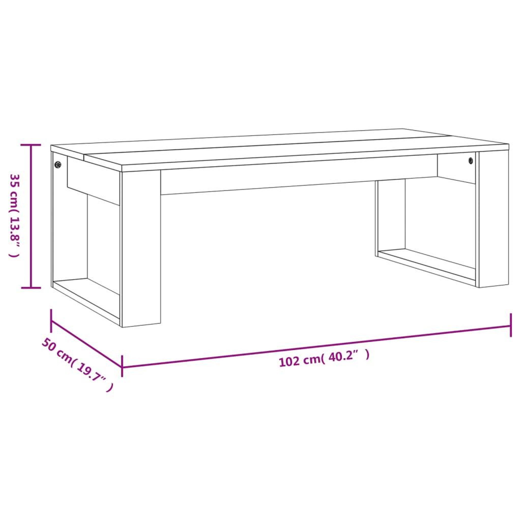 Voir la diapositive 6 : VIDAXL Table basse noir 102x50x35 cm bois d'ingenierie