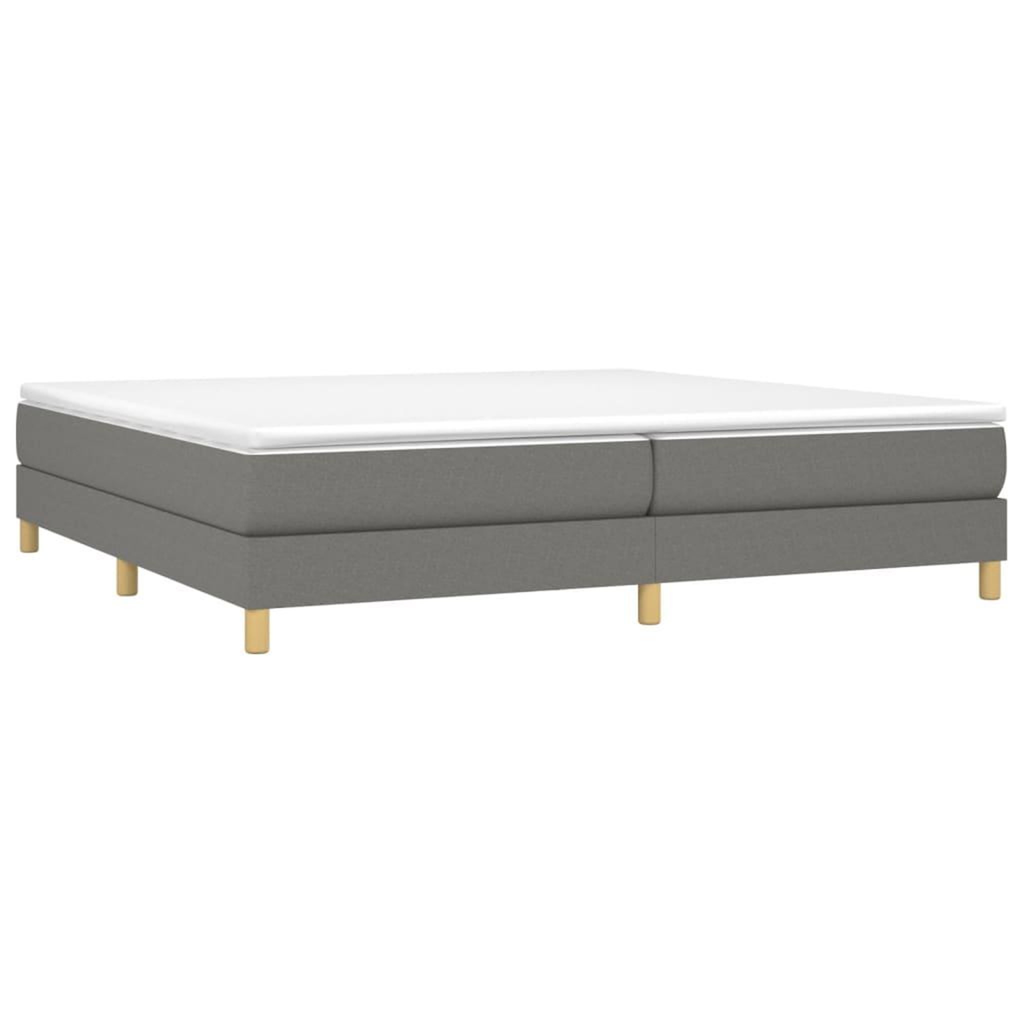 Voir la diapositive 3 : VIDAXL Sommier a lattes de lit avec matelas Gris fonce 200x200cm Tissu