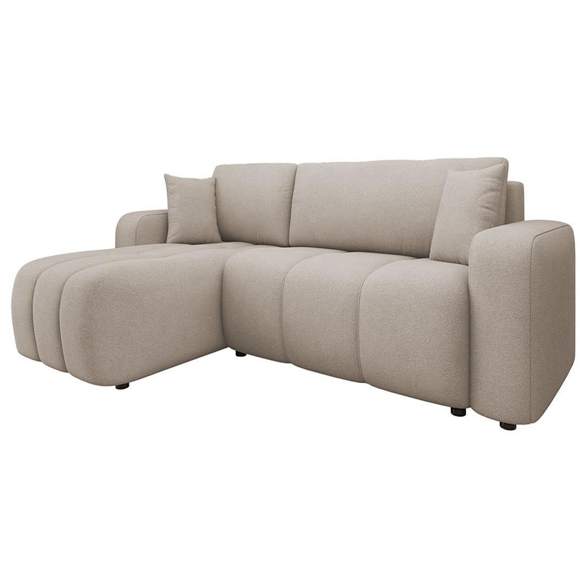 BEST MOBILIER Nicole - canapé d'angle réversible 4 places convertible avec coffre en tissu