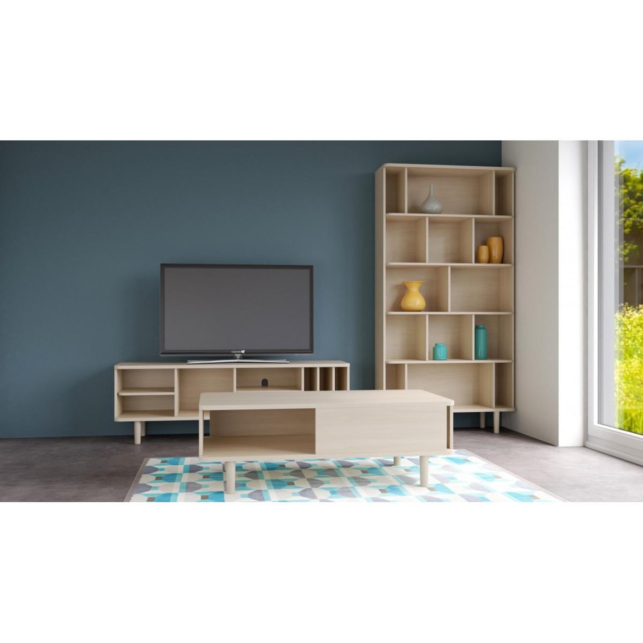 Voir la diapositive 3 : Paris Prix Table basse design  hillen  125cm naturel
