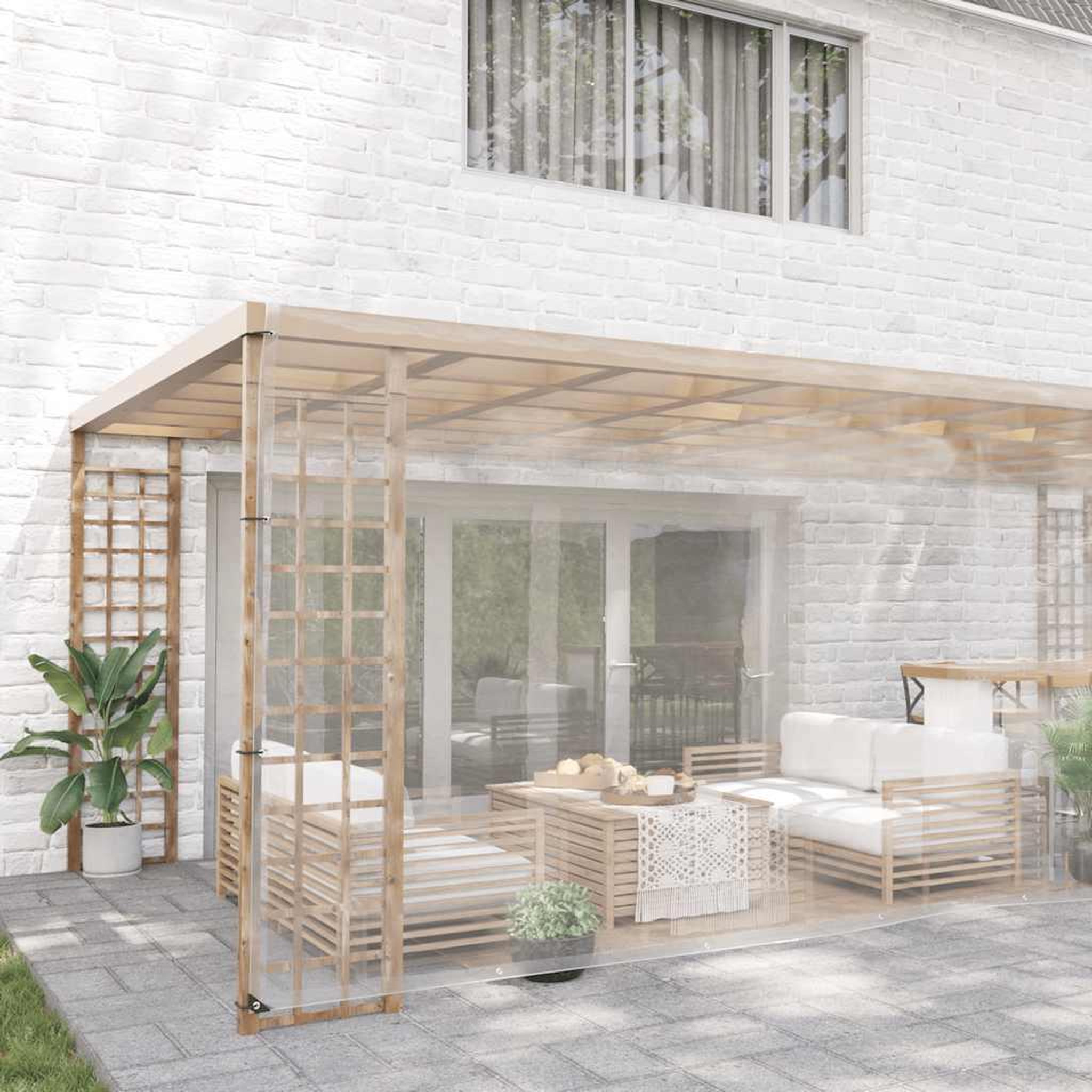 Voir la diapositive 2 : VIDAXL Bache transparente avec œillets 5x10 m PVC
