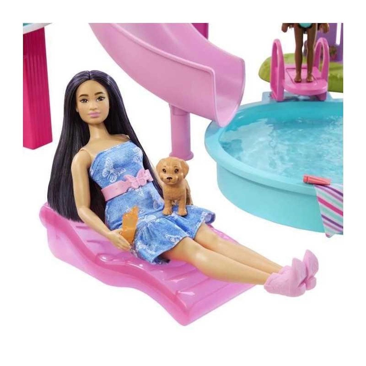 BARBIE Barbie - Coffret Piscine de Reve - Toboggan et jacuzzi - Plus de 20 accessoires - Barbie - JFP01