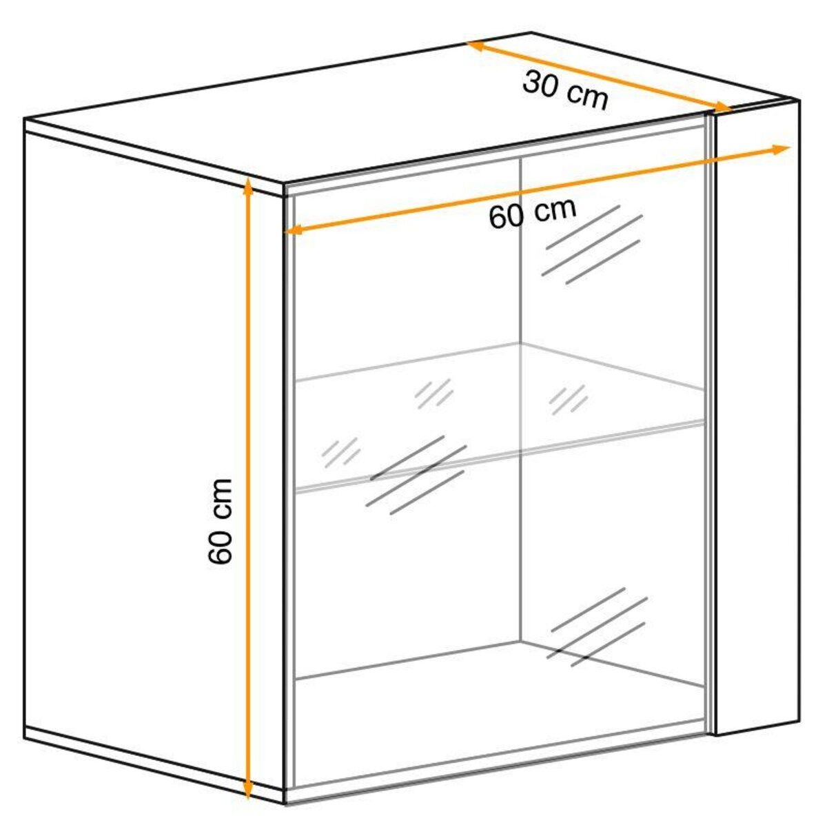 Paris Prix Vitrine Murale LED  Switch  60cm Naturel