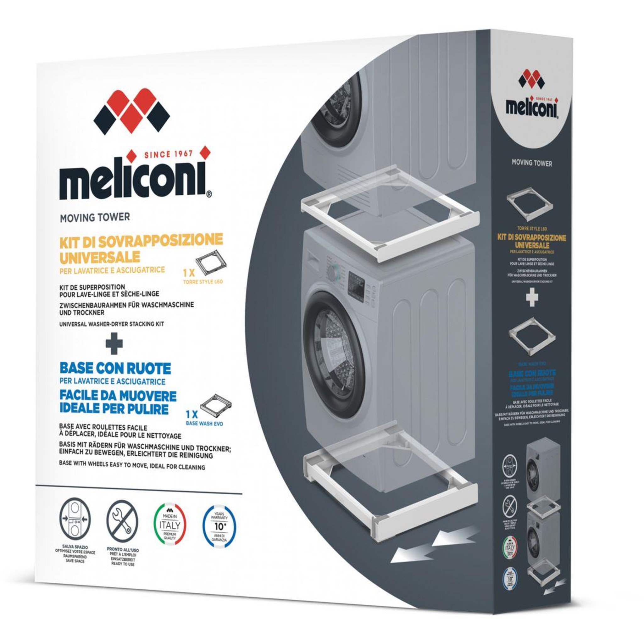 Voir la diapositive 4 : Meliconi Kit de superposition avec base mobile  moving tower