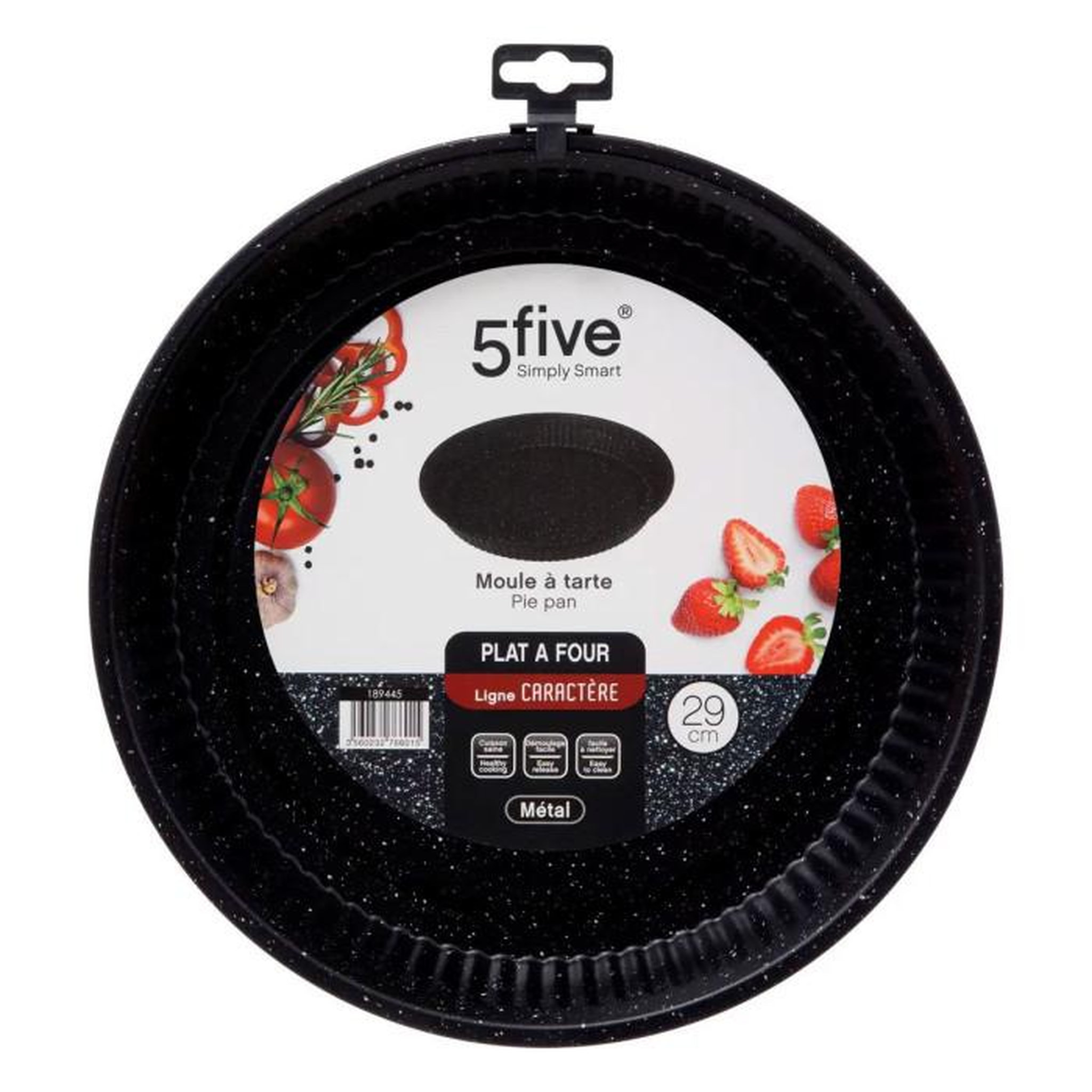 Voir la diapositive 3 : FIVE Plat à Tarte  Caractère  29cm Noir