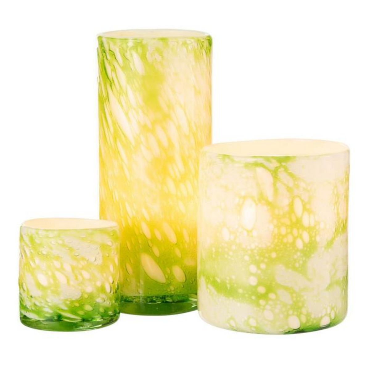 Paris Prix Photophore en Verre  Marbre  18cm Vert