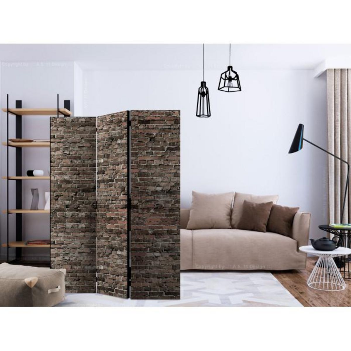 Paris Prix Paravent 3 Volets  Old Brick  135x172cm