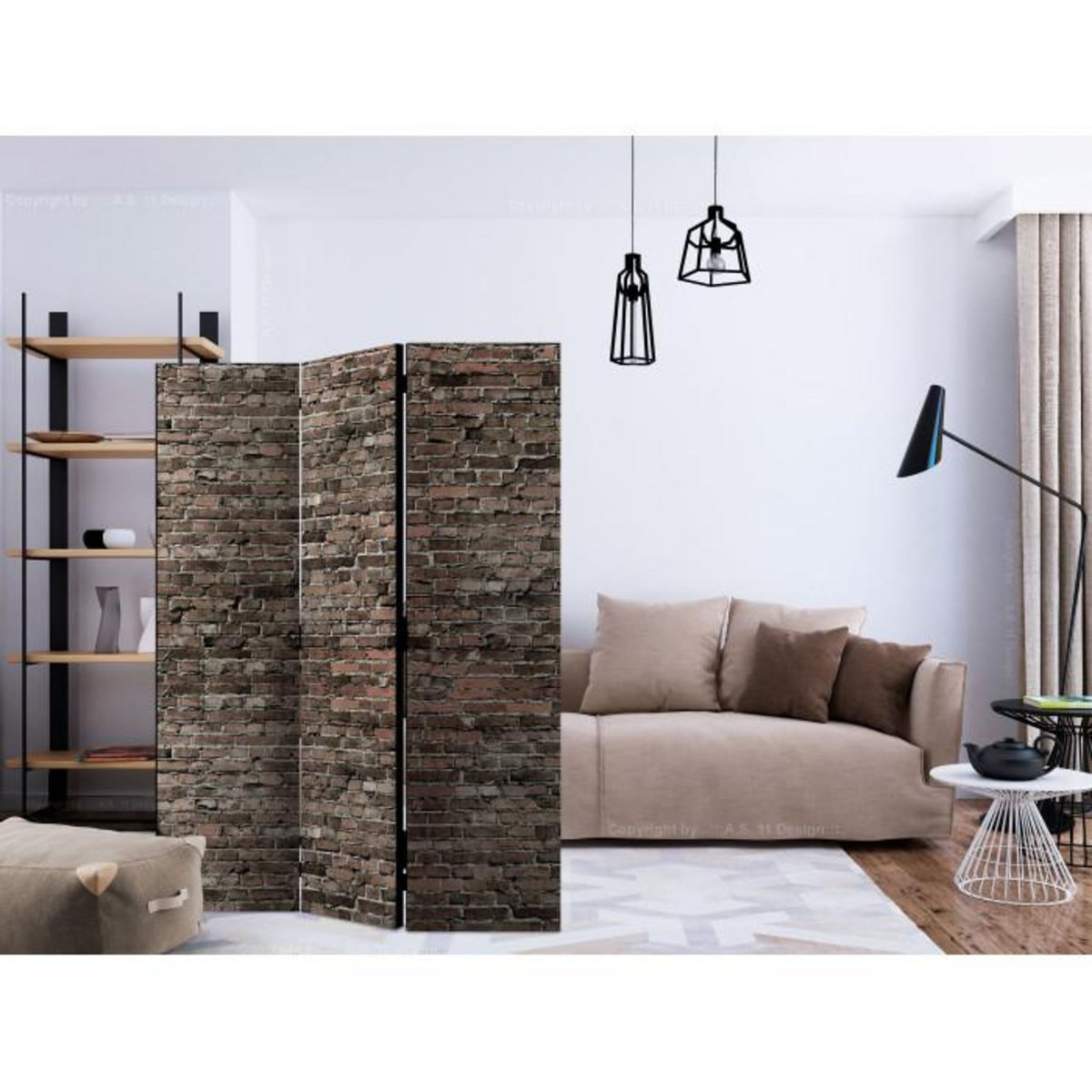 Paris Prix Paravent 3 Volets  Old Brick  135x172cm