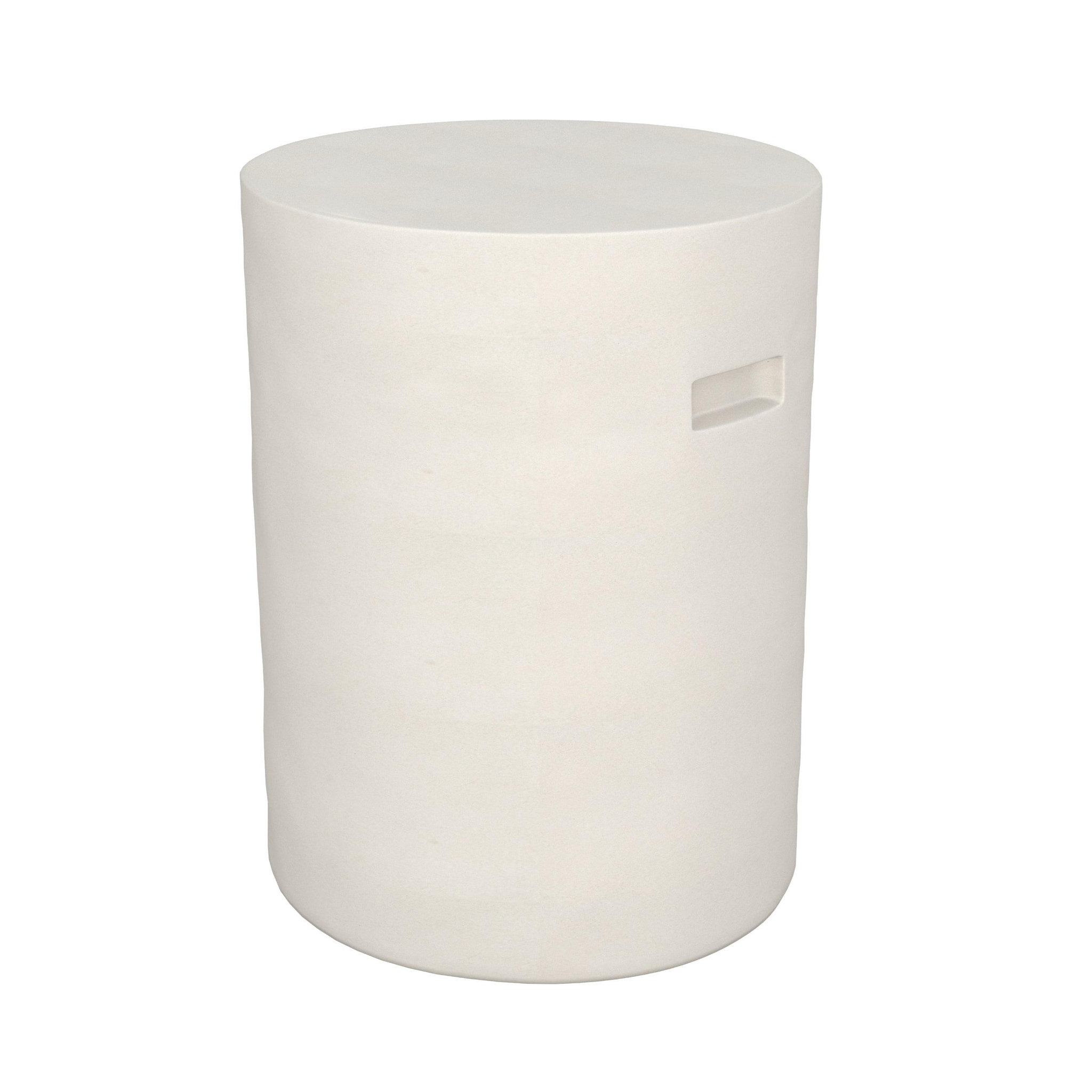 MAISON PAVANE Table d'appoint ronde blanche en fibre d'argile effet béton d35 cm-santorini