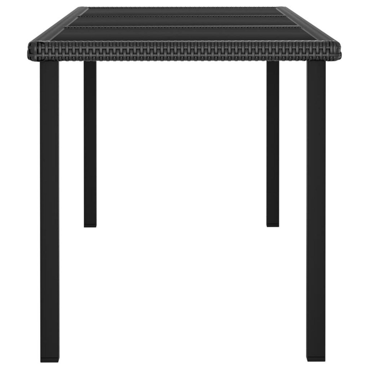 VIDAXL Table a dîner de jardin Noir 180x70x73 cm Resine tressee