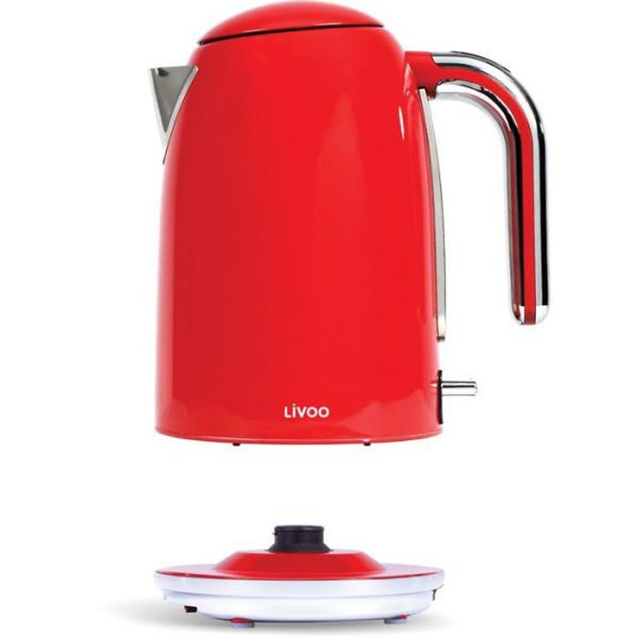 Voir la diapositive 3 : LIVOO Bouilloire électrique 1.7l 2200w rouge - dod180r