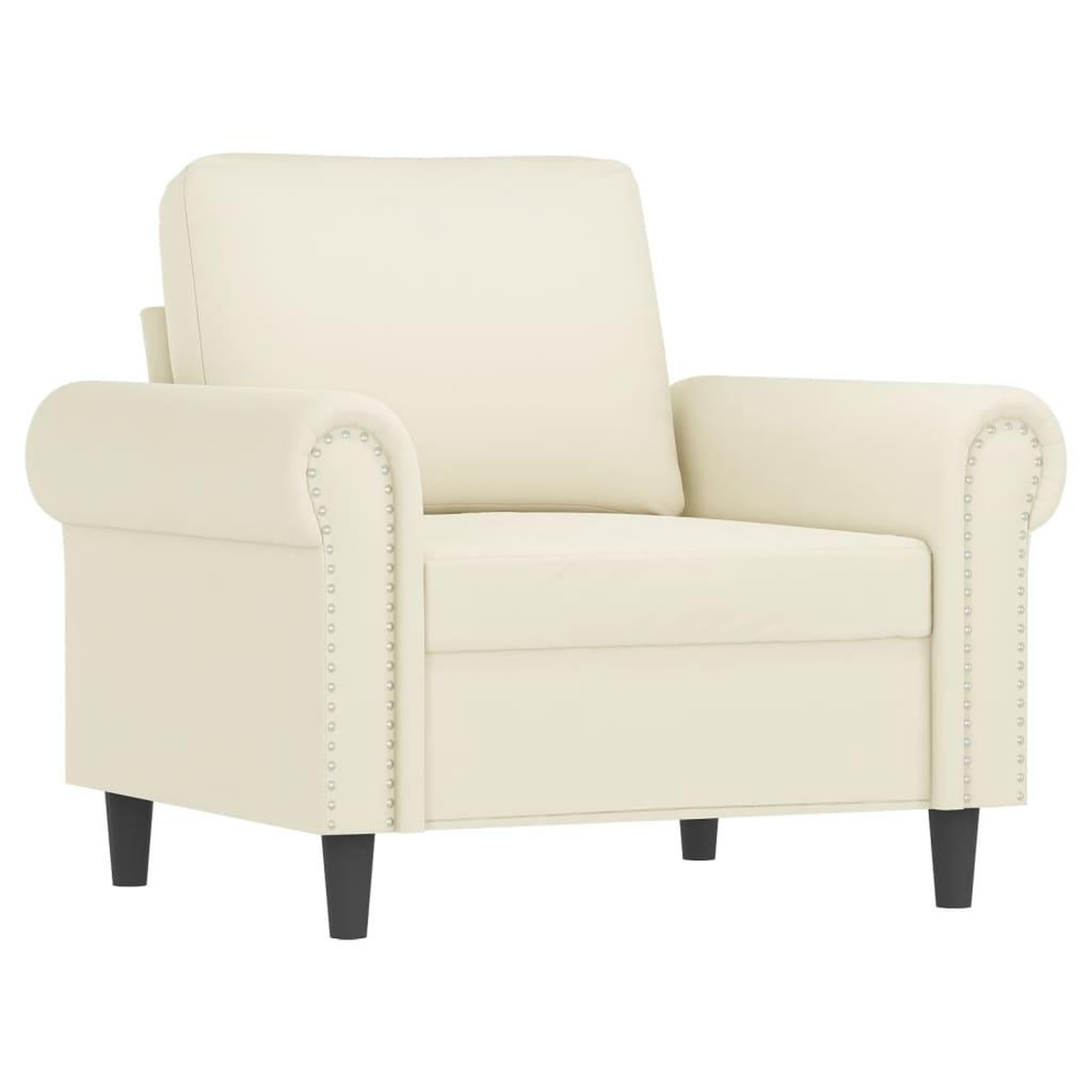 Voir la diapositive 3 : VIDAXL Ensemble de canapes 3 pcs avec coussins Creme Velours