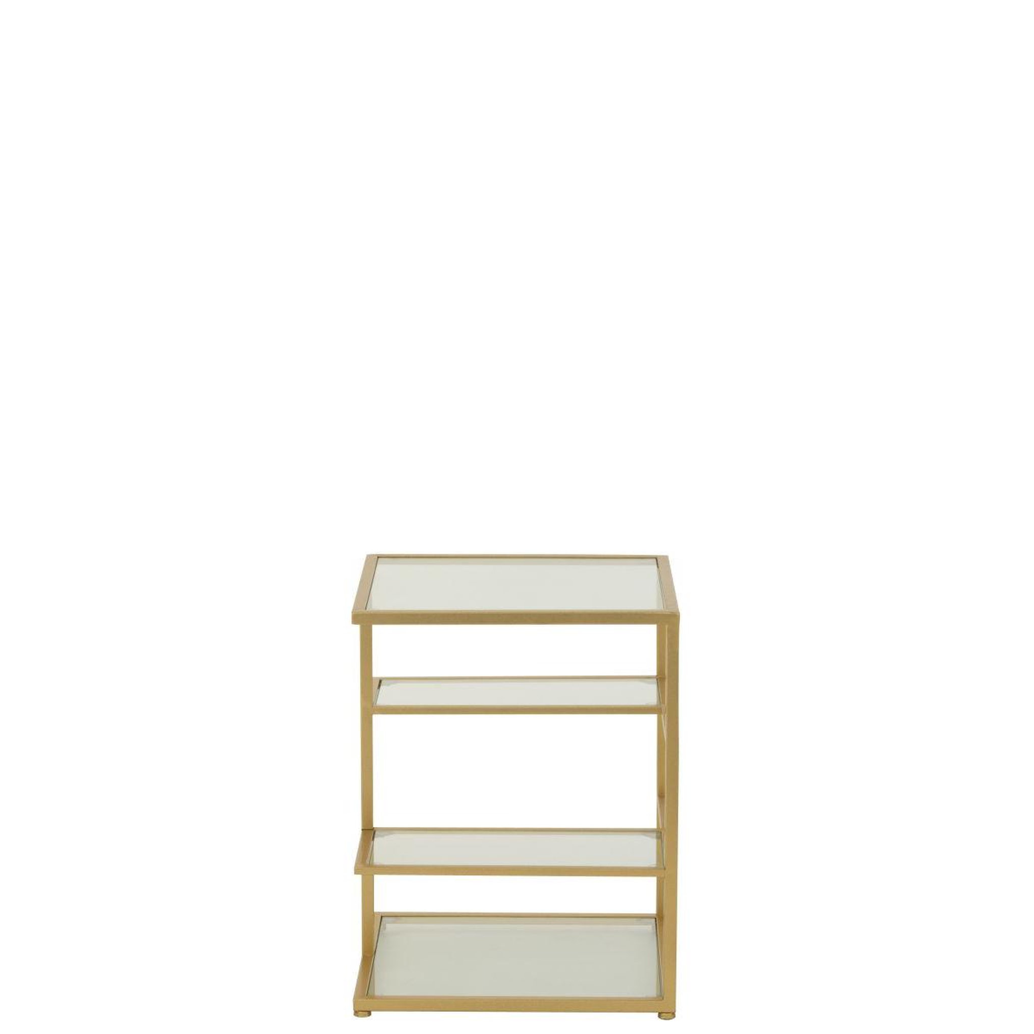 Voir la diapositive 3 : J-LINE Table d'appoint en verre  thaddeus  51cm doré