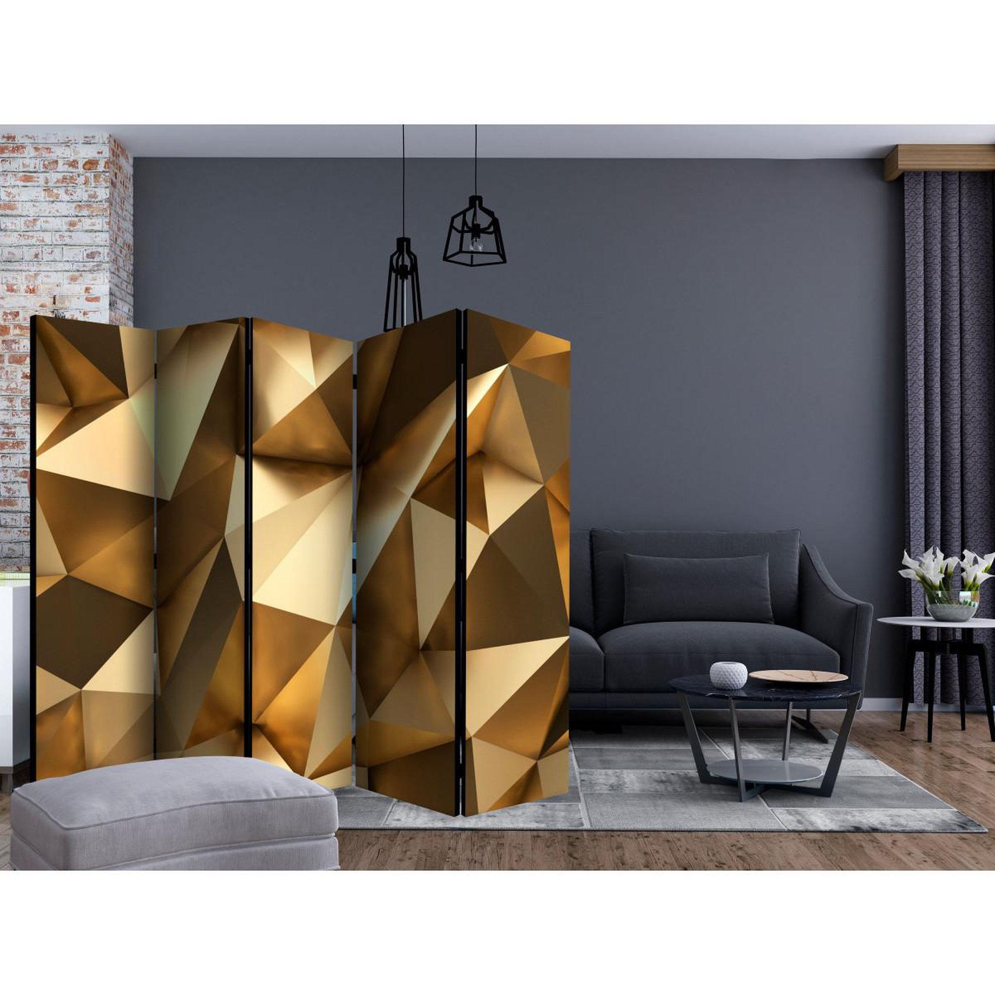 Voir la diapositive 2 : Paris Prix Paravent 5 volets  golden dome  172x225cm