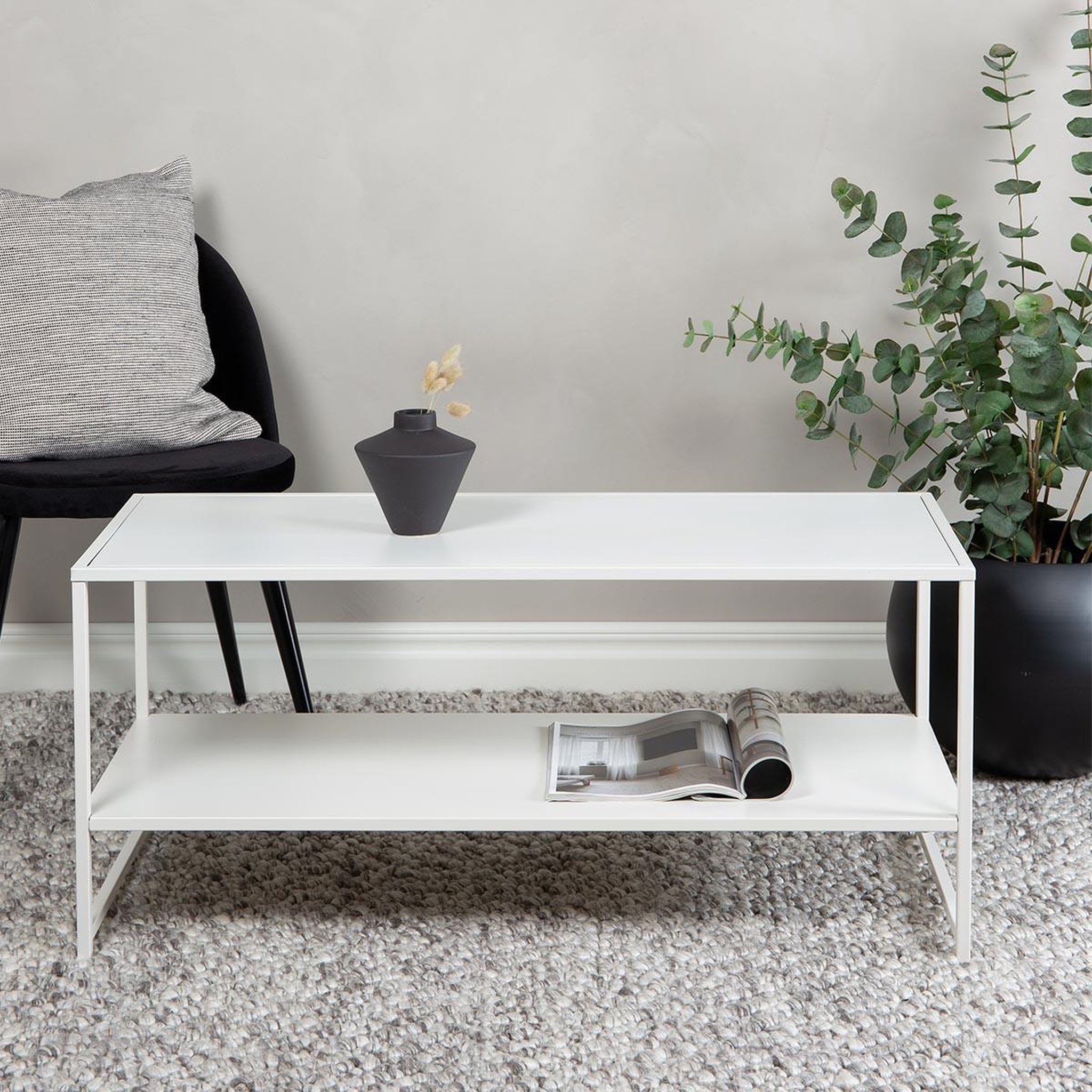 Voir la diapositive 6 : Paris Prix Table basse avec étagère  staal  102cm blanc