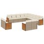 Voir la diapositive 2 : VIDAXL Salon de jardin avec coussins 13 pcs beige resine tressee
