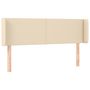 Voir la diapositive 2 : VIDAXL Tete de lit avec oreilles Creme 147x16x78/88 cm Tissu