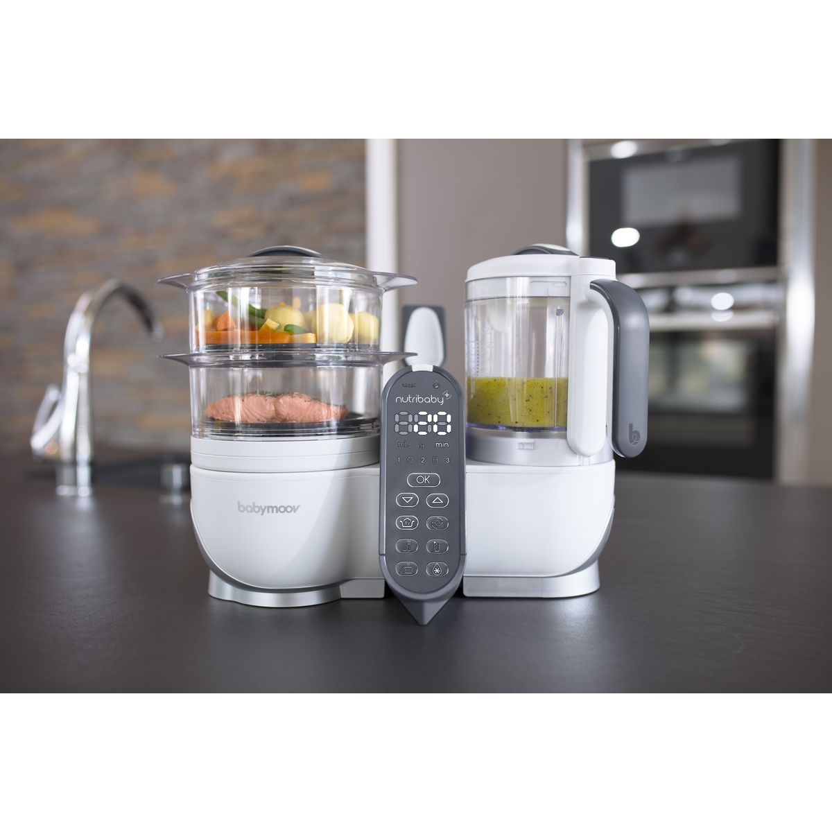 BABYMOOV Robot cuiseur, vapeur mixeur Nutribaby+ - Blanc