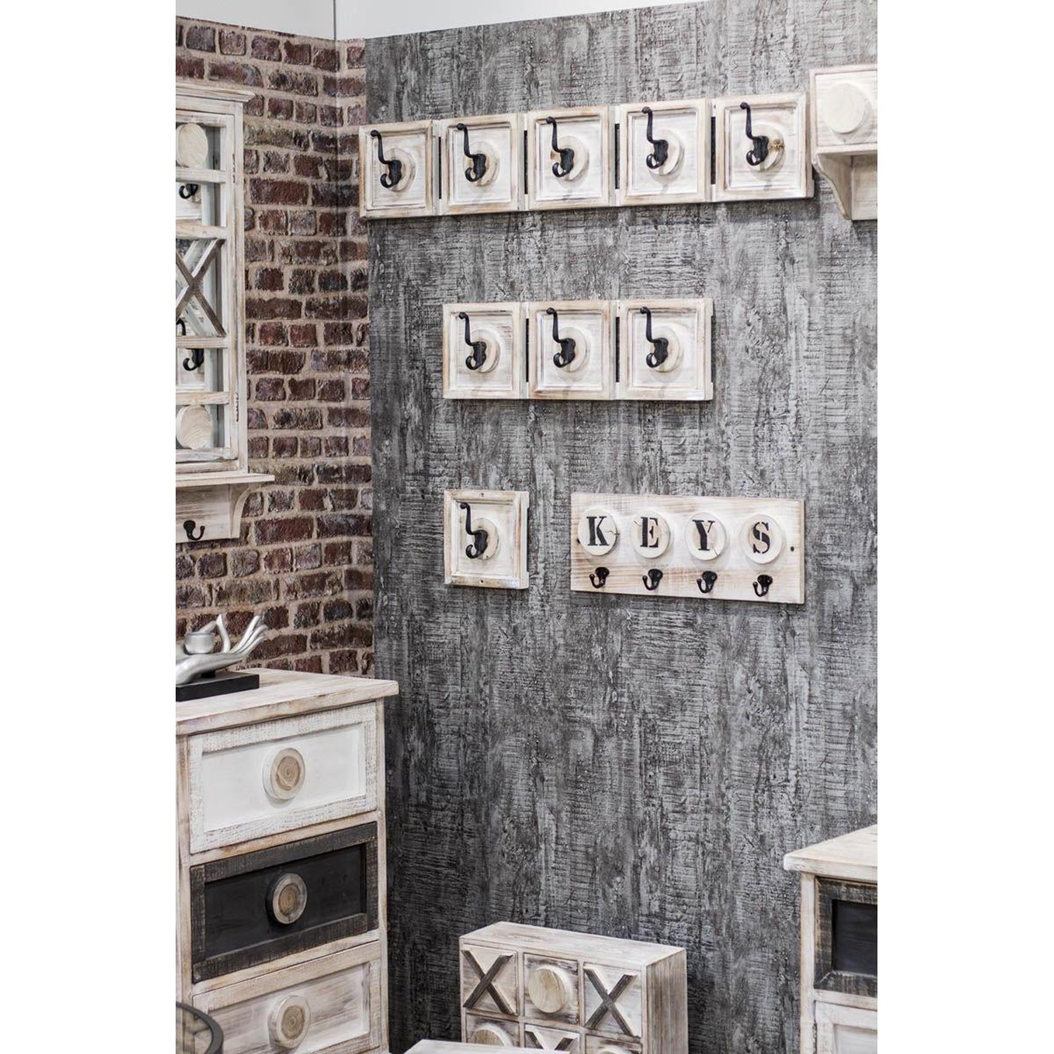 Voir la diapositive 4 : Paris Prix Porte-clés mural vintage  eliane  48cm beige
