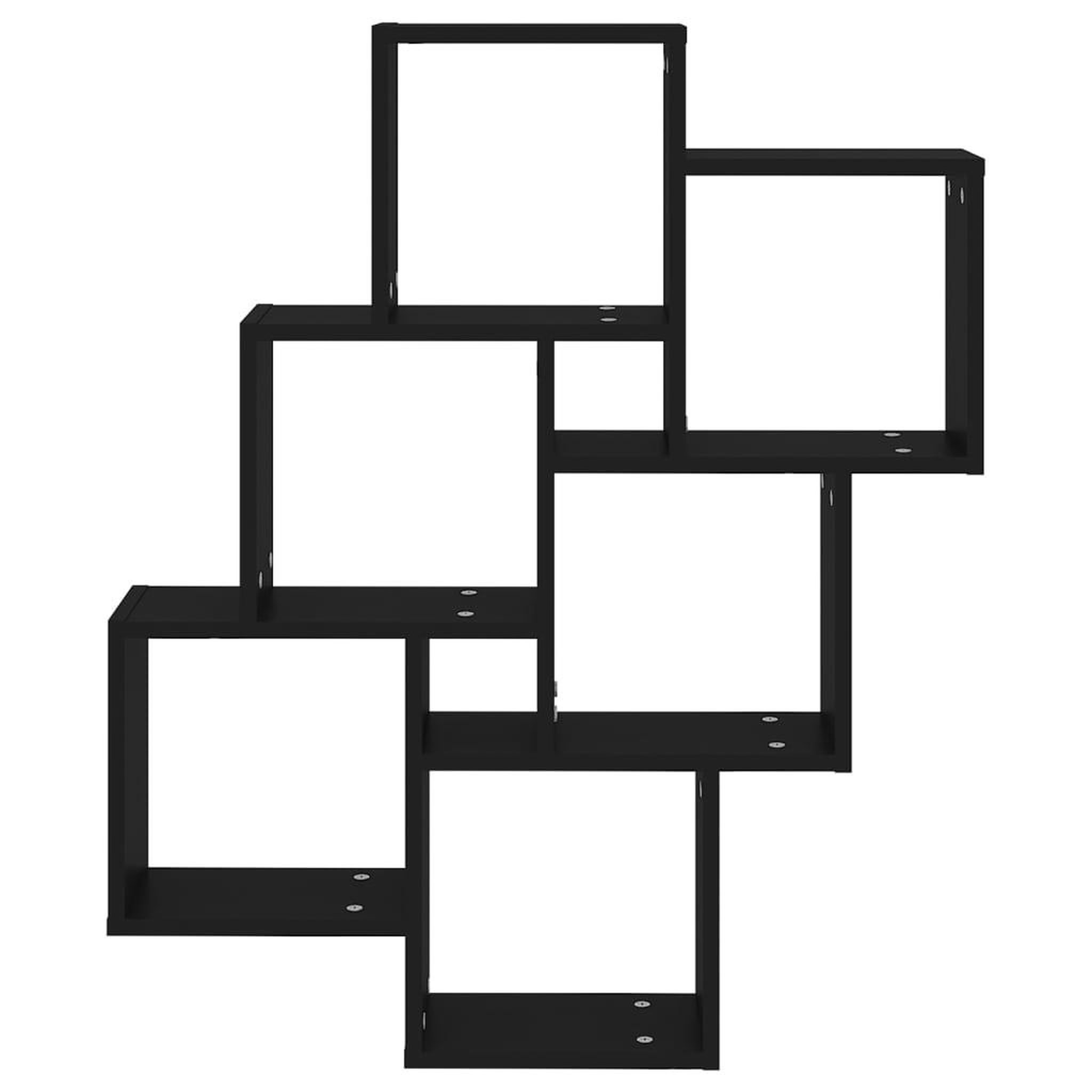 Voir la diapositive 4 : VIDAXL Etagere murale cube Noir 78x15x93 cm Bois d'ingenierie