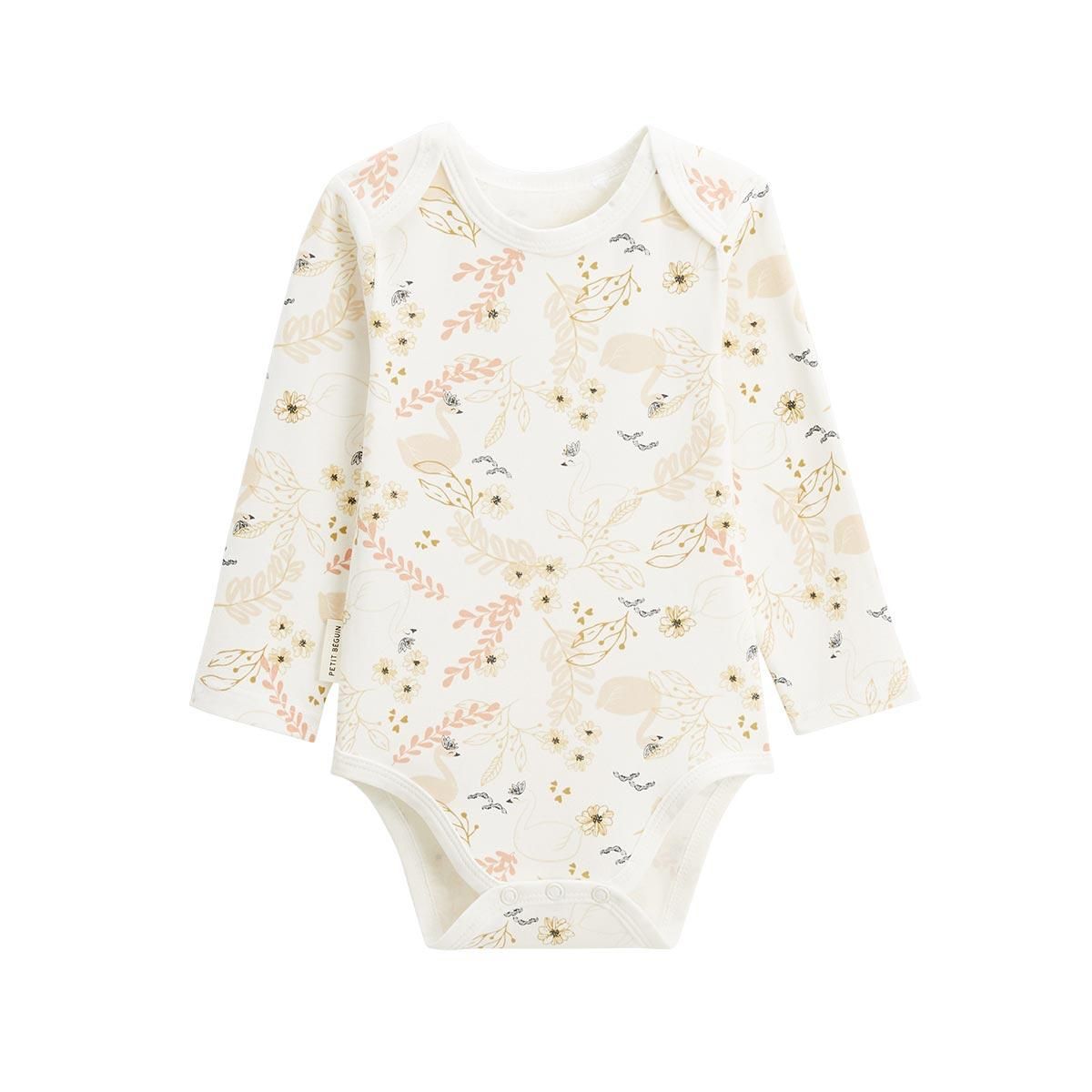 Petit Béguin Lot de 2 bodies bébé manches longues Swan