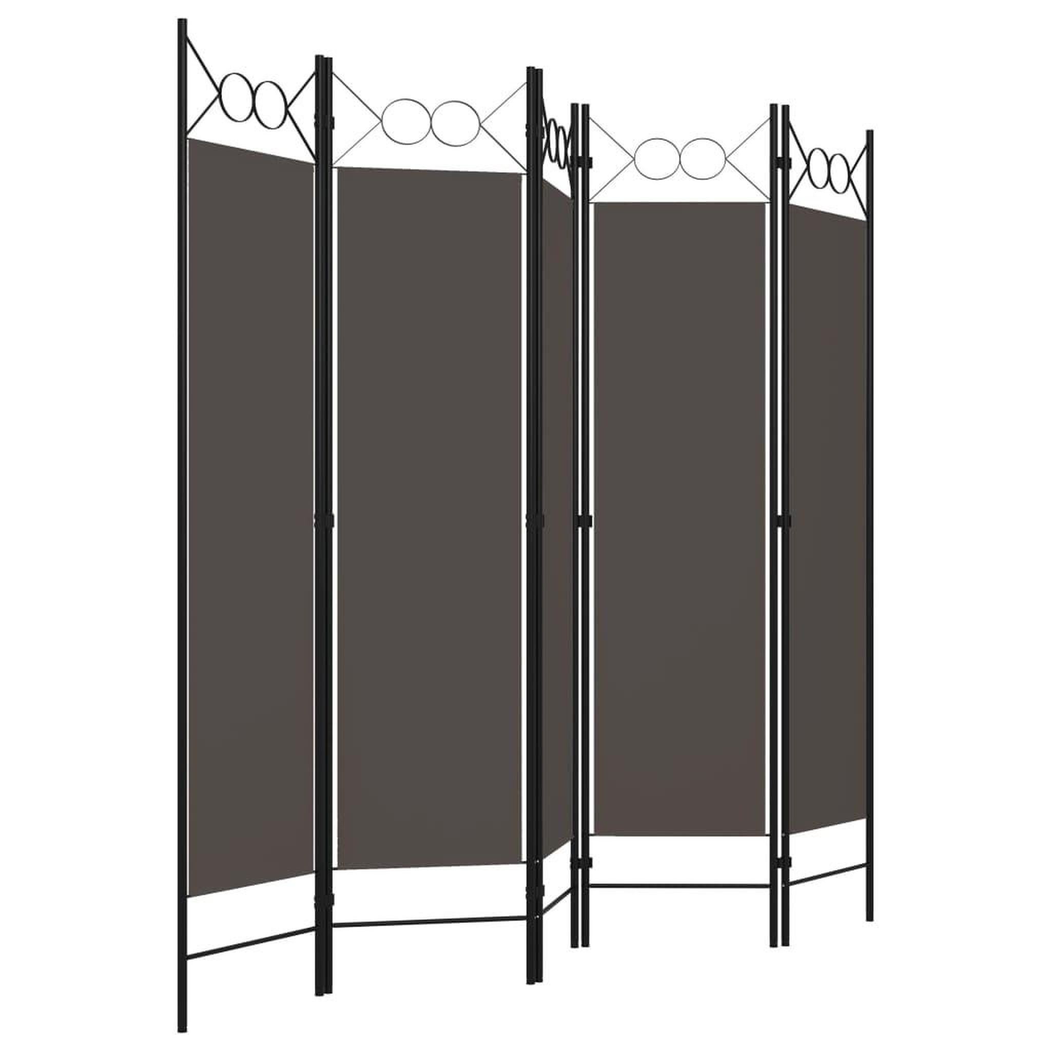 Voir la diapositive 3 : VIDAXL Cloison de separation 5 panneaux Anthracite 200x180 cm