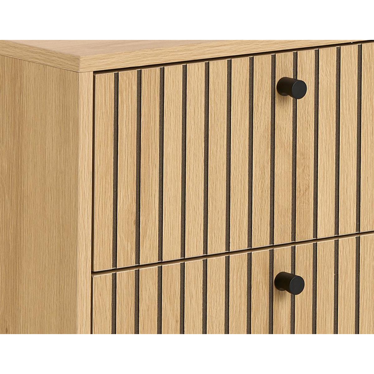 LISA DESIGN Marc - table de chevet - effet bois - pieds en métal - 2 tiroirs