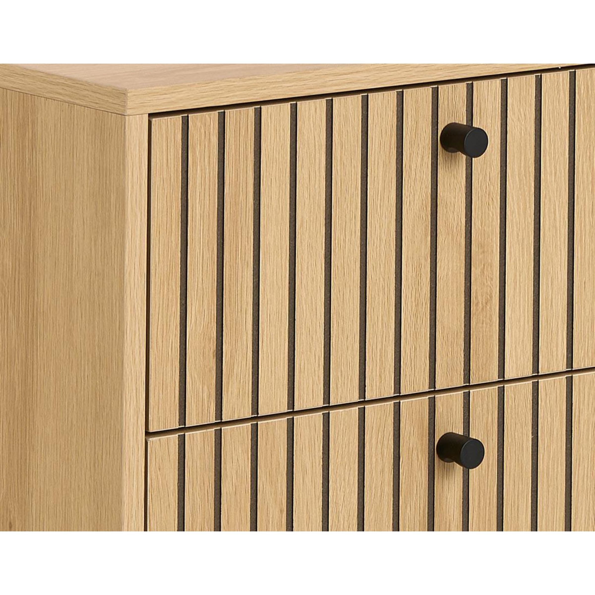 LISA DESIGN Marc - table de chevet - effet bois - pieds en métal - 2 tiroirs