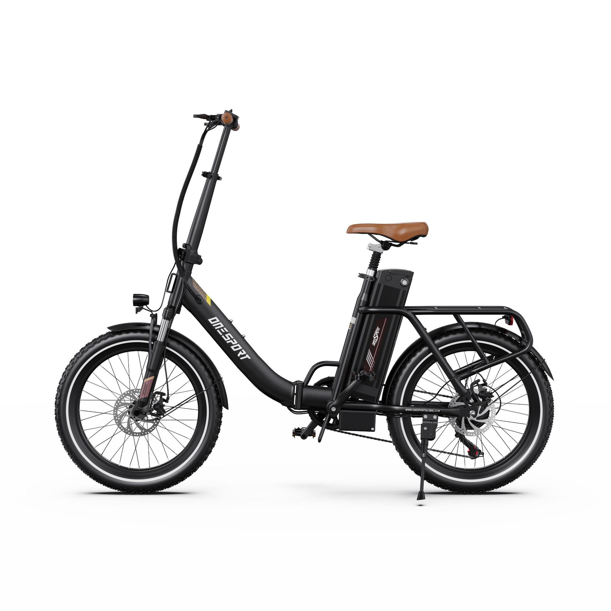 ONESPORT Vélo électrique pliant OneSport OT16-2. Coloris disponibles : Beige, Noir