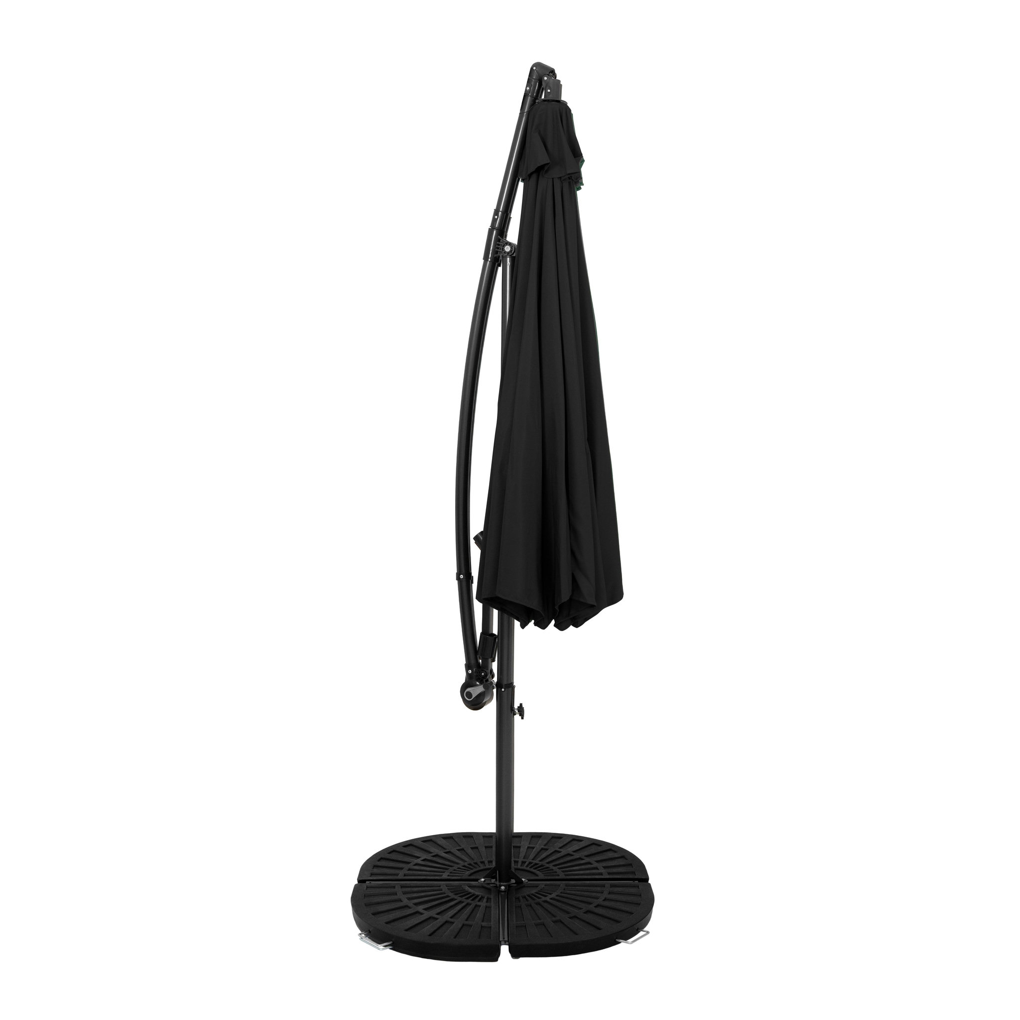 Voir la diapositive 2 : Monster Parasol Banane à Mât Déporté 3 m & 2 Pieds en Éventail