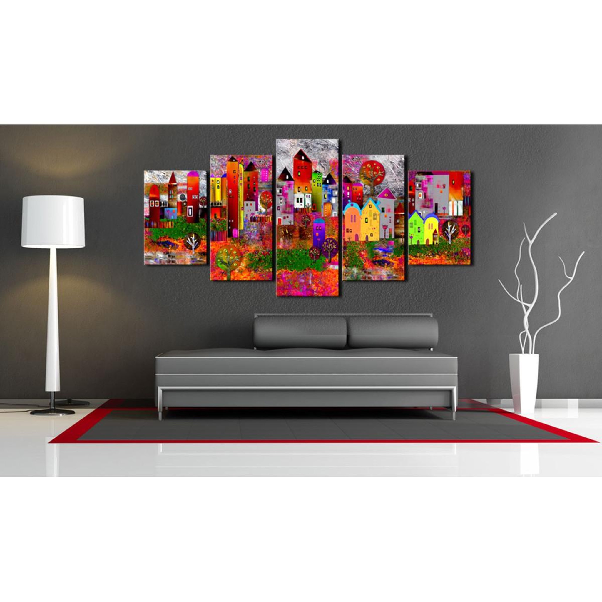 Voir la diapositive 2 : Paris Prix Tableau Imprimé  Colourful Small Town