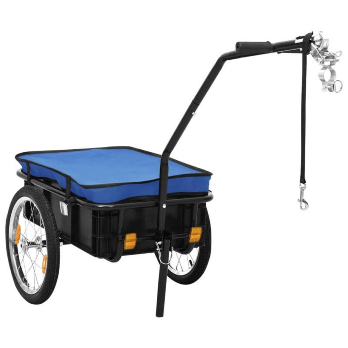 VIDAXL Remorque de vélo chariot à main 155x60x83 cm acier bleu