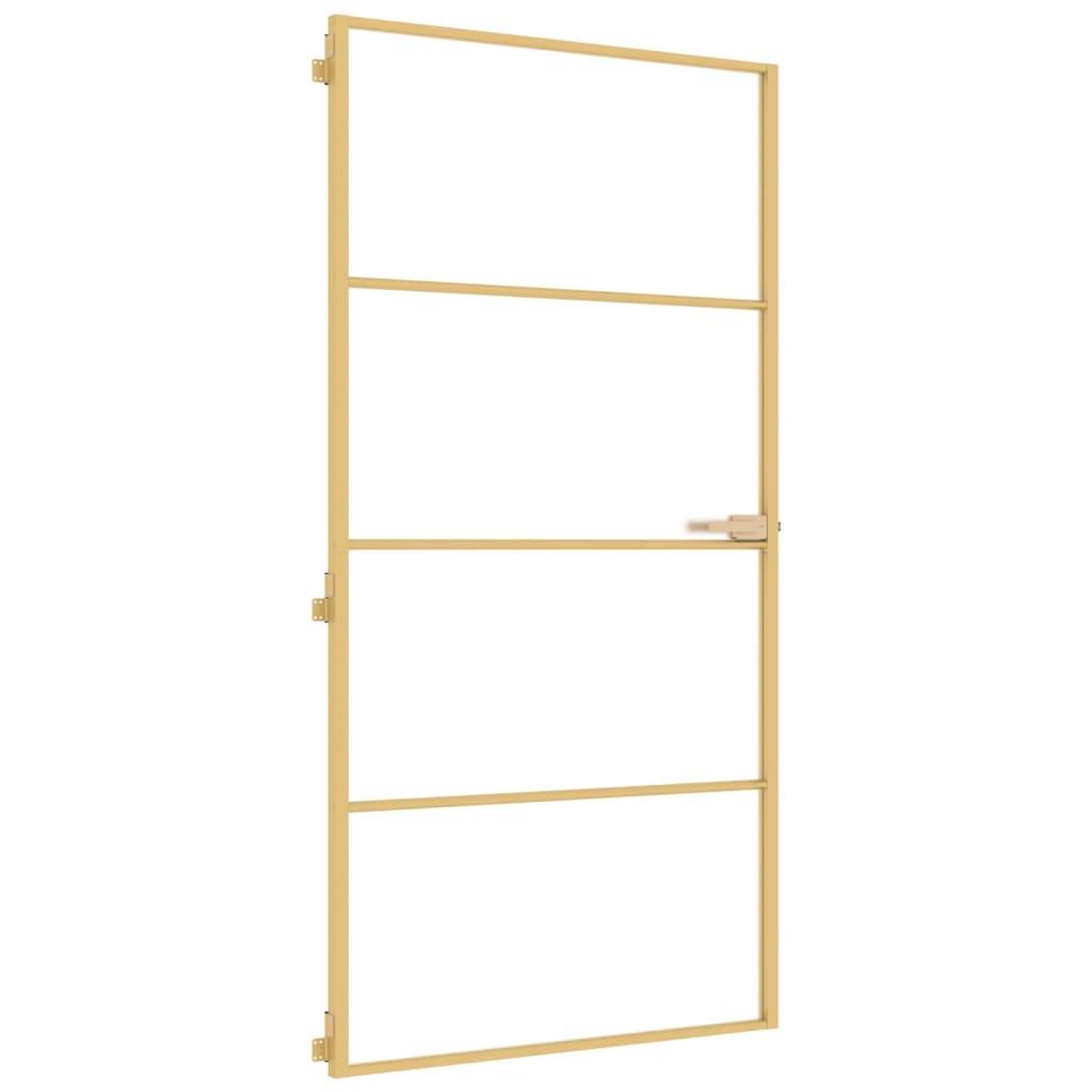 Voir la diapositive 2 : VIDAXL Porte interieure mince dore verre trempe aluminium