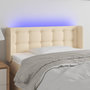 Voir la diapositive 1 : VIDAXL Tete de lit a LED Creme 103x16x78/88 cm Tissu