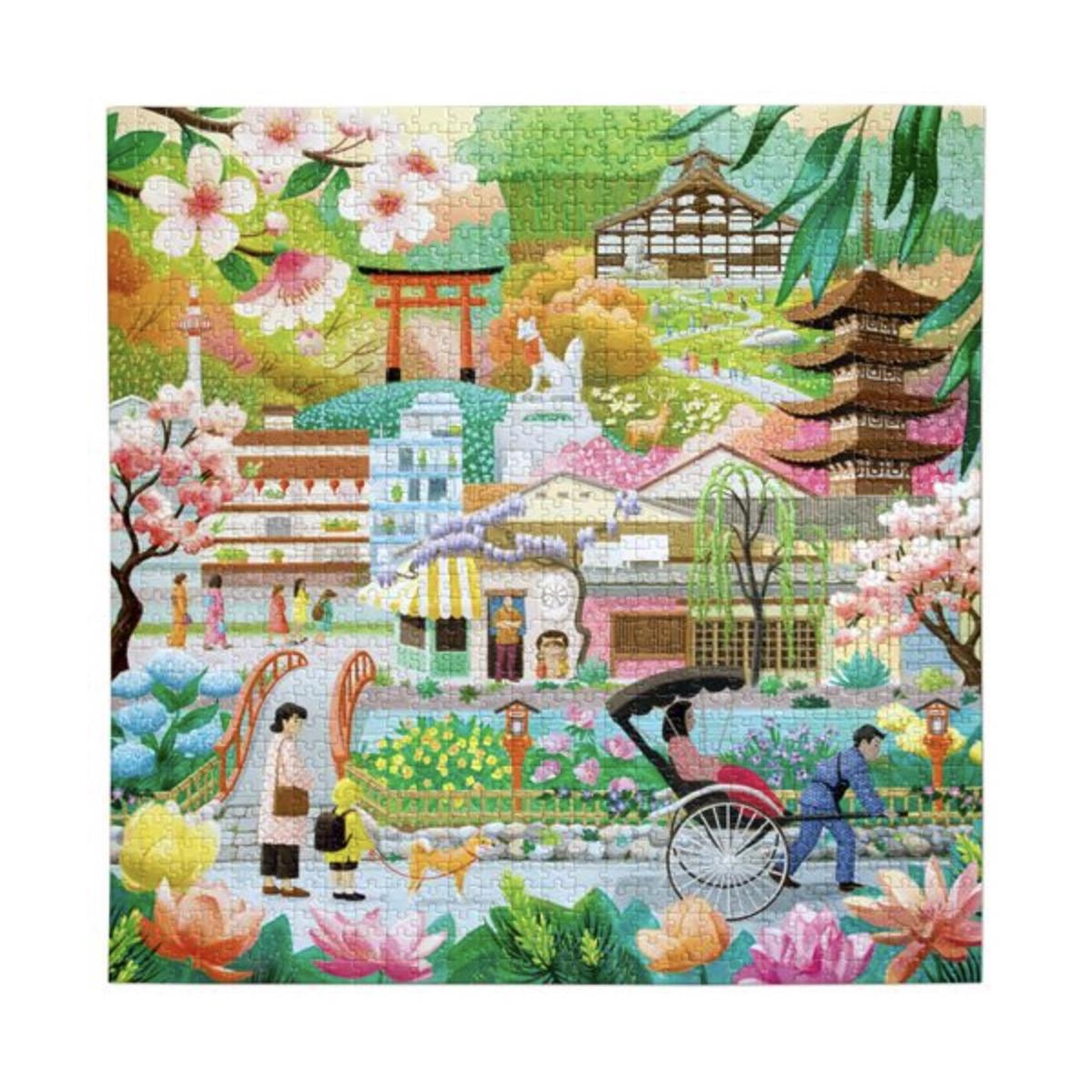 Voir la diapositive 2 : Eeboo Puzzle 1000 pieces - Seasons in Kyoto